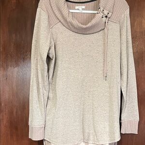 Maurices Pink Cowl Neck Speckled Tunic Sweater